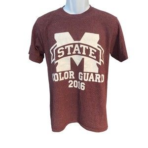 C Port & Company mens S double-sided shirt Michigan State color guard 2016